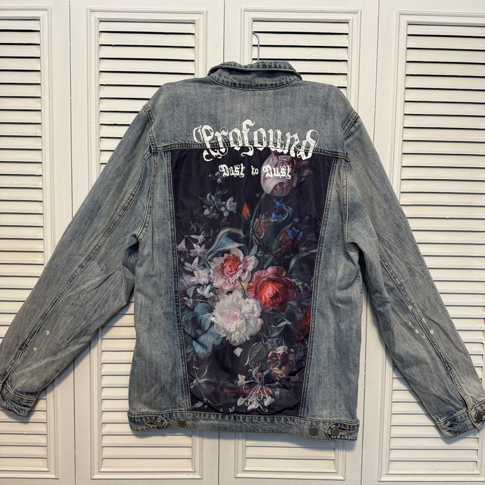 Profound Aesthetic Floral Distressed Jean Jacket